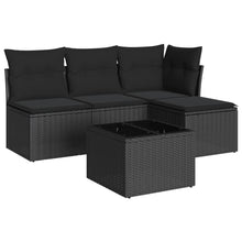 5-Delige Loungeset Met Kussens Poly Rattan Zwart