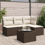 Loungeset 5-delig poly rattan bruin