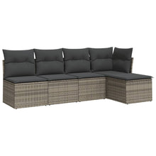 5-Delige Loungeset Met Kussens Poly Rattan Grijs