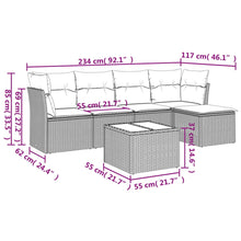 6-Delige Loungeset Met Kussens Poly Rattan Zwart