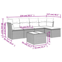 6-Delige Loungeset Met Kussens Poly Rattan Beige