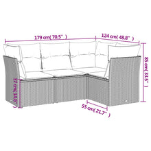 4-Delige Loungeset Met Kussens Poly Rattan Beige