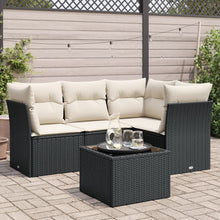 5-Delige Loungeset Met Kussens Poly Rattan Zwart