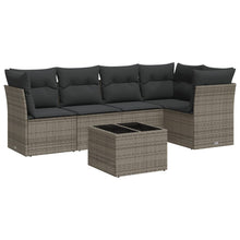 6-Delige Loungeset Met Kussens Poly Rattan Grijs