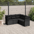 Loungeset 5-delig poly rattan zwart