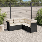 Loungeset 5-delig poly rattan zwart