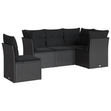 5-Delige Loungeset Met Kussens Poly Rattan Zwart