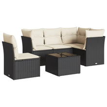 6-Delige Loungeset Met Kussens Poly Rattan Zwart