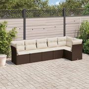 Loungeset 6-delig poly rattan bruin