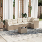 Loungeset 7-delig poly rattan beige
