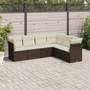 Loungeset 6-delig poly rattan bruin