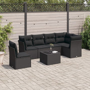 Loungeset 6-delig poly rattan bruin