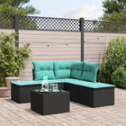 Loungeset 6-delig poly rattan zwart