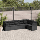 7-Delige Loungeset Met Kussens Poly Rattan Zwart