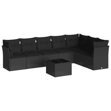 8-Delige Loungeset Met Kussens Poly Rattan Zwart