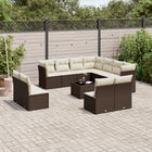 Loungeset poly rattan 12-delig bruin