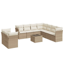 10-delige Loungeset met kussens poly rattan beige beige and cream Zonder tafel
