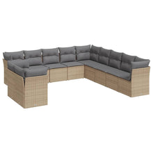 11-Delige Tuinset Met Kussens Poly Rattan Beige