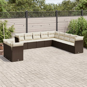 Loungeset 11-delig poly rattan bruin