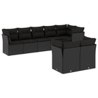 8-Delige Loungeset Met Kussens Poly Rattan Zwart