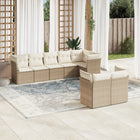 8-Delige Loungeset Met Kussens Poly Rattan Beige