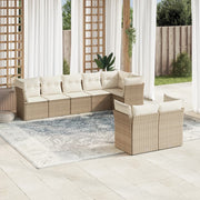 Loungeset 8-delig poly rattan beige