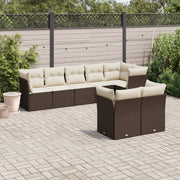 Loungeset 8-delig poly rattan bruin