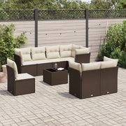 Loungeset 9-delig poly rattan bruin