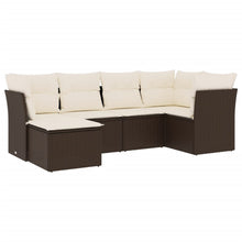 6-Delige Loungeset Met Kussens Poly Rattan Bruin