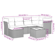 7-Delige Loungeset Met Kussens Poly Rattan Beige
