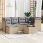 7-Delige Loungeset Met Kussens Poly Rattan Beige