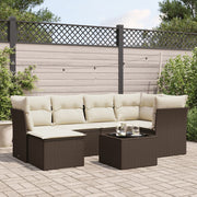 Loungeset 7-delig poly rattan bruin