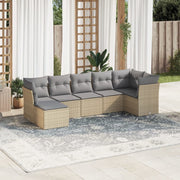 Loungeset 7-delig poly rattan beige