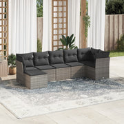 Loungeset 7-delig poly rattan grijs