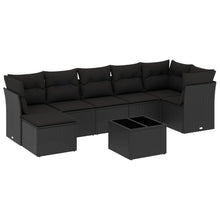 8-Delige Loungeset Met Kussens Poly Rattan Zwart