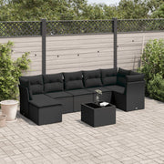 Loungeset 8-delig poly rattan zwart