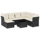 8-Delige Loungeset Met Kussens Poly Rattan Zwart