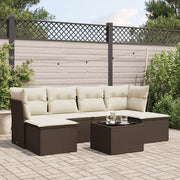 Loungeset 7-delig poly rattan bruin