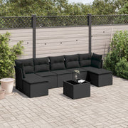Loungeset 8-delig poly rattan zwart