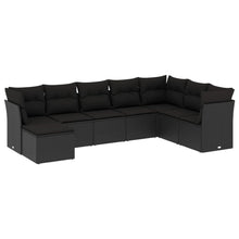 8-Delige Loungeset Met Kussens Poly Rattan Zwart
