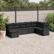 Loungeset 8-delig poly rattan zwart