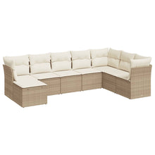 8-Delige Loungeset Met Kussens Poly Rattan Beige