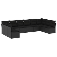 10-Delige Loungeset Met Kussens Poly Rattan Zwart