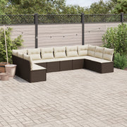 Loungeset 10-delig poly rattan bruin
