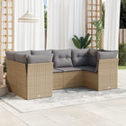 Loungeset 6-delig poly rattan beige