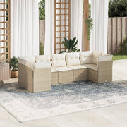 Loungeset 7-delig poly rattan beige
