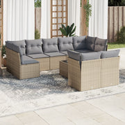 Loungeset 10-delig poly rattan beige