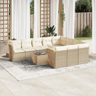 11-Delige Tuinset Met Kussens Poly Rattan Beige