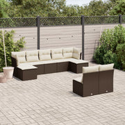 Loungeset 9-delig poly rattan bruin