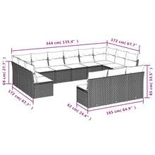 13-Delige Loungeset Met Kussens Poly Rattan Beige